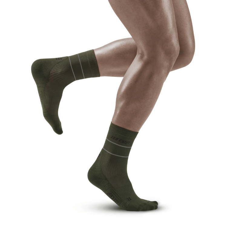 Men's CEP Reflective Compression Mid Cut Socks – RunPod