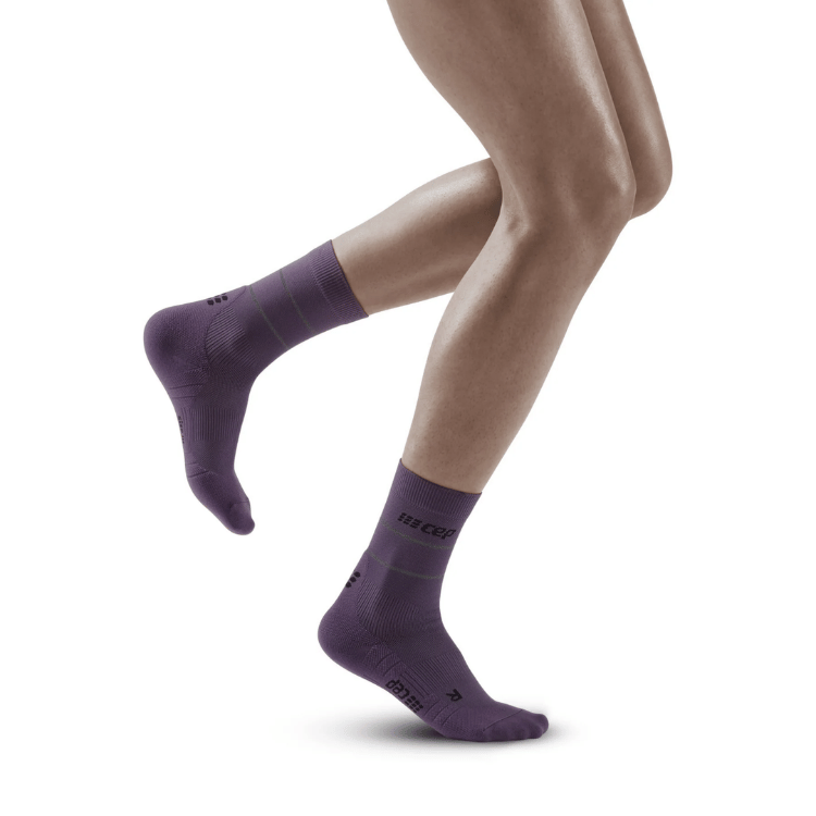 Women's CEP Reflective Compression Mid Cut Socks – RunPod
