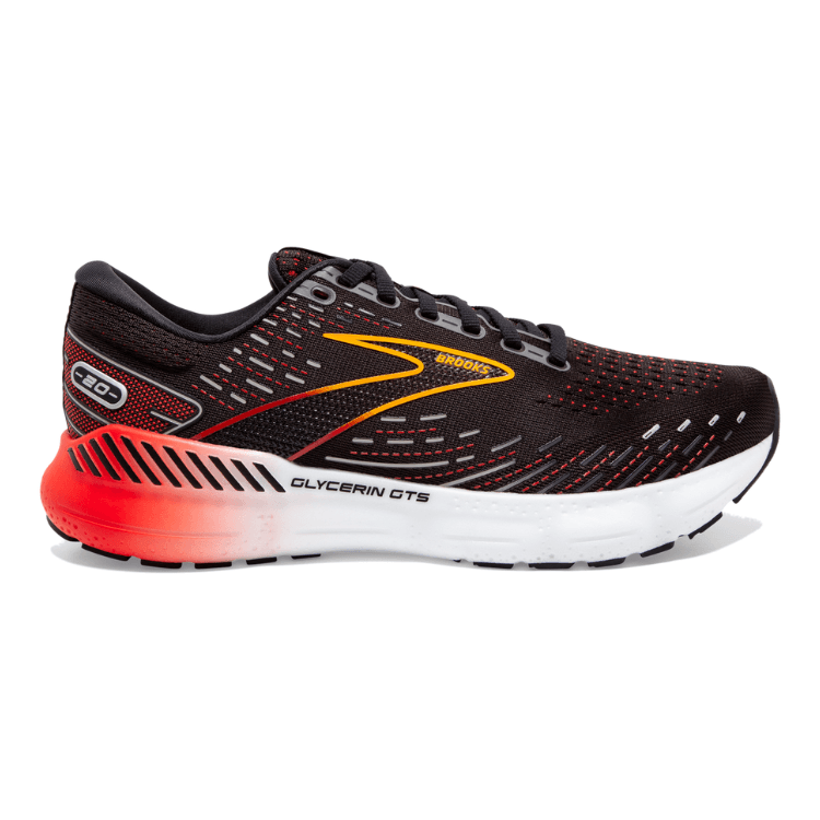Running Shoe - Men's Brooks Glycerin GTS 20 Black and Red