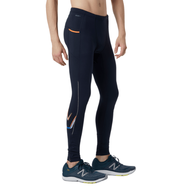 Running Tights - Men's New Balance Print Impact Tight Navy