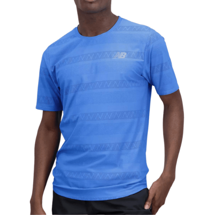 Running T-Shirt  - Men's New Balance Q Speed Jacqard Blue