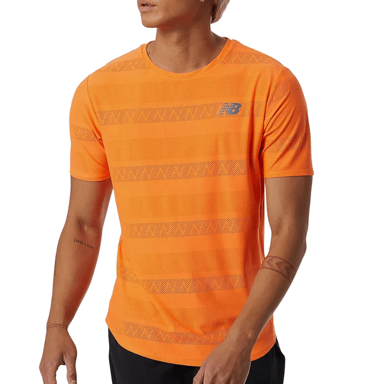 Running T-Shirt - Men's New Balance Q Speed Jacqard Orange