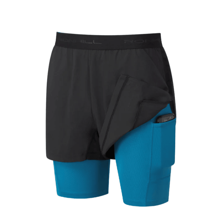 Running Shorts - Men’s Ronhill Tech Ultra Twin Shorts Blue and Black