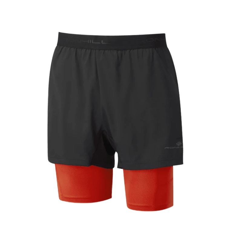Men’s Ronhill Tech Ultra Twin Shorts Red and Black