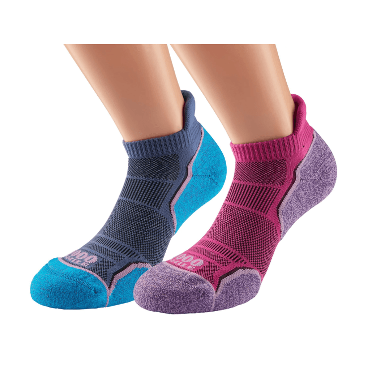 Running Sock - Women's 1000 Mile Run Socklet Twin Pack Blue and Purple