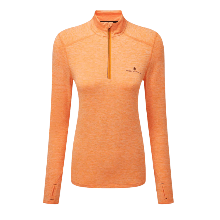 Running Jacket - Women's RonHill Life Practice 1/2 Zip Top Orange