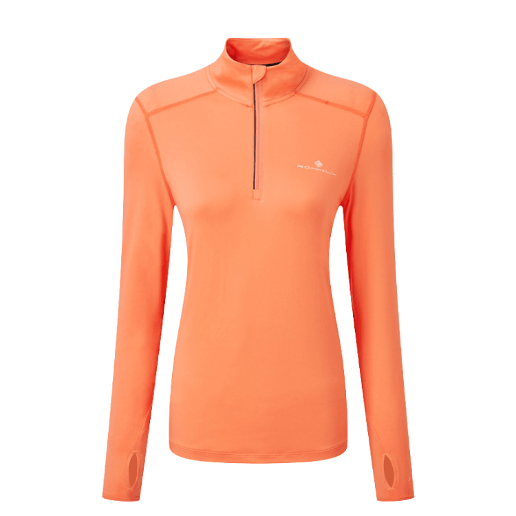 Running Jacket - Women's RonHill Tech Thermal 1/2 Zip Top Orange